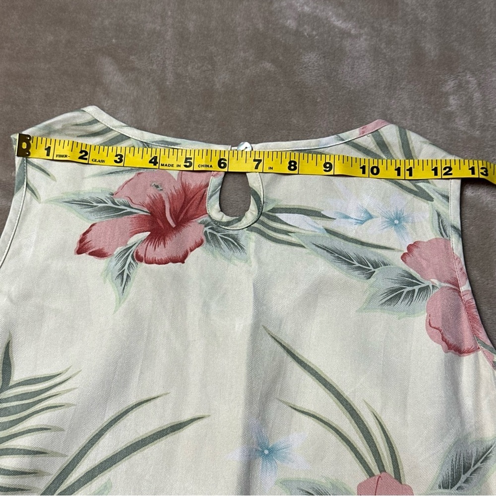Tommy Bahama 100% Silk Hawaiian Floral Sleeveless Maxi Yellow Dress Size Medium - Picture 5 of 10